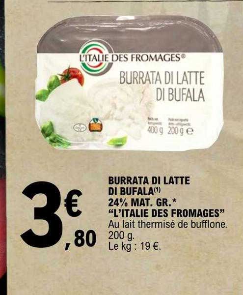 burrata di latte di bufala 24% mat.gr. "l'italie des fromages"