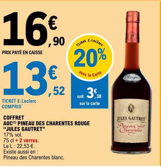 coffret aoc pineau des charentes rouge "jules gautret"