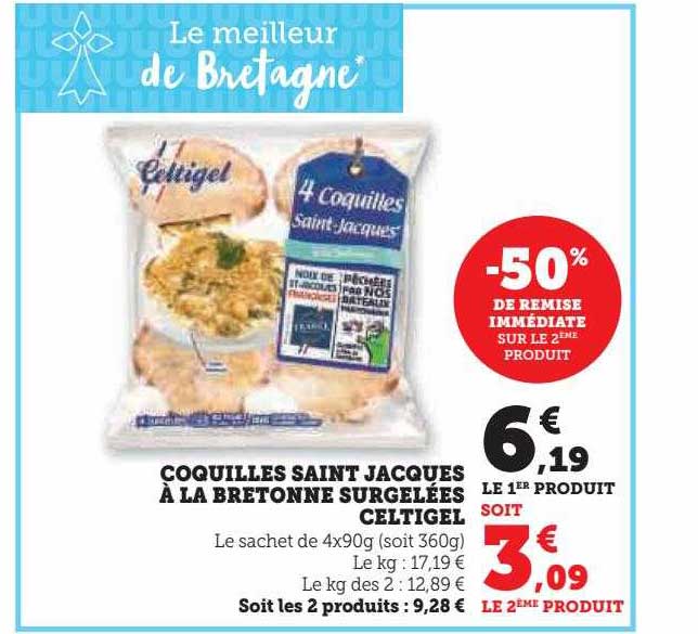 coquilles saint jacques à la bretonne surgelées celtigel