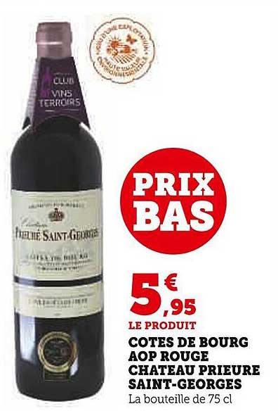 côtes de bourg aop rouge château prieure saint-georges