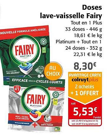 doses lave-vaisselle fairy