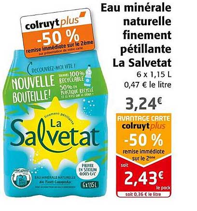 eau minérale naturelle finement pétillante la salvetat