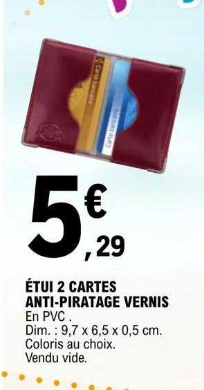 étui 2 cartes anti-piratage vernis