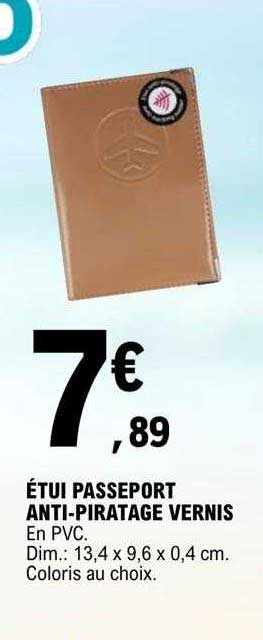 étui passeport anti-piratage vernis