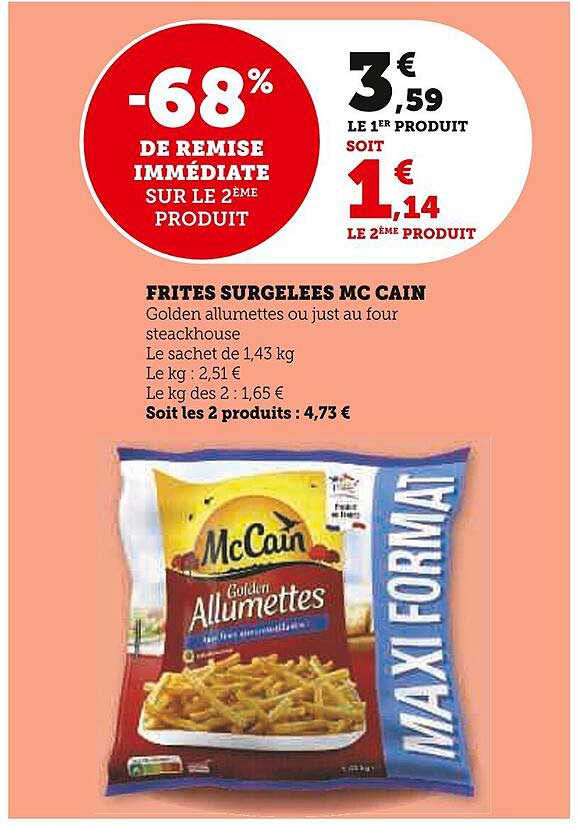 frites surgelées mc cain