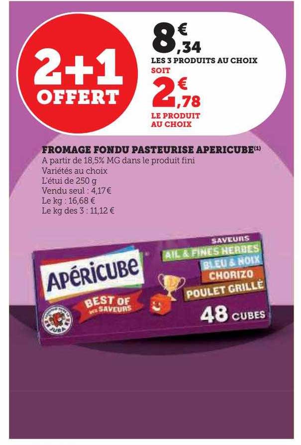 Fromage Fondu Pasteurisé Apéricube