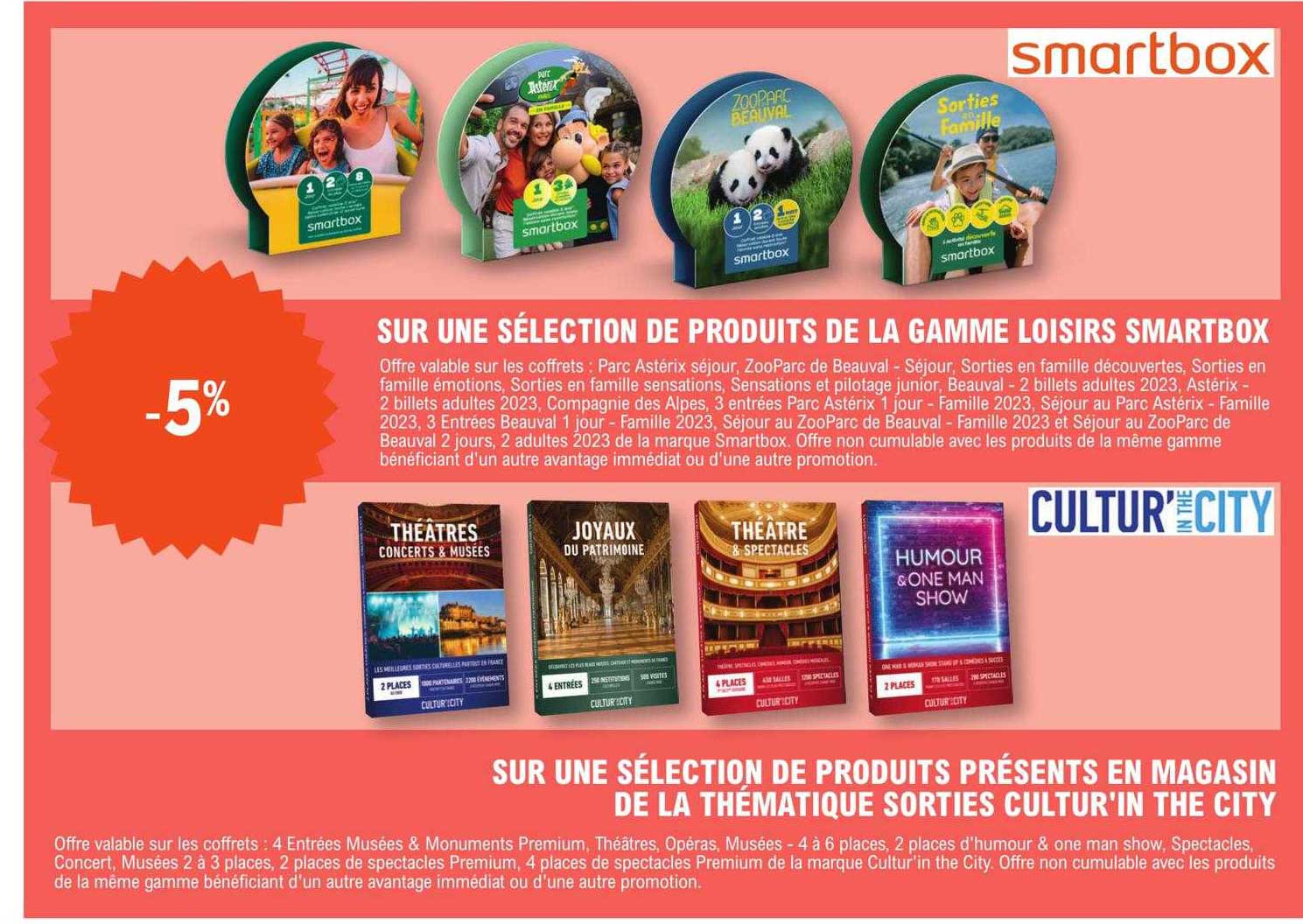 la gamme loisirs smartbox, la thématique sorties cultur'in the city