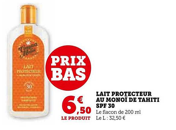 lait protecteur au monoï de tahiti spf 30