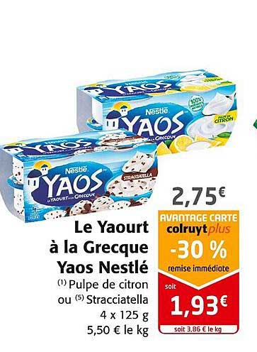 Le Yaourt à La Grecque Yaos Nestlé