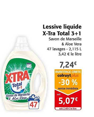 Lessive Liquide X-tra Total 3+1