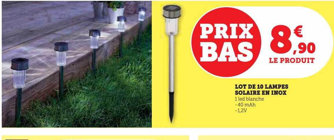 lot de 10 lampes solaire en inox