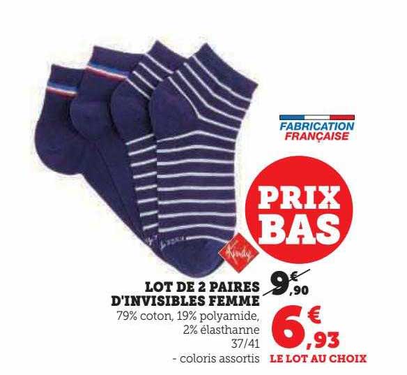 lot de 2 paires d'invisibles femme kindy