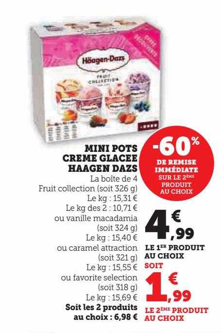 mini pots crème glacée häagen dazs