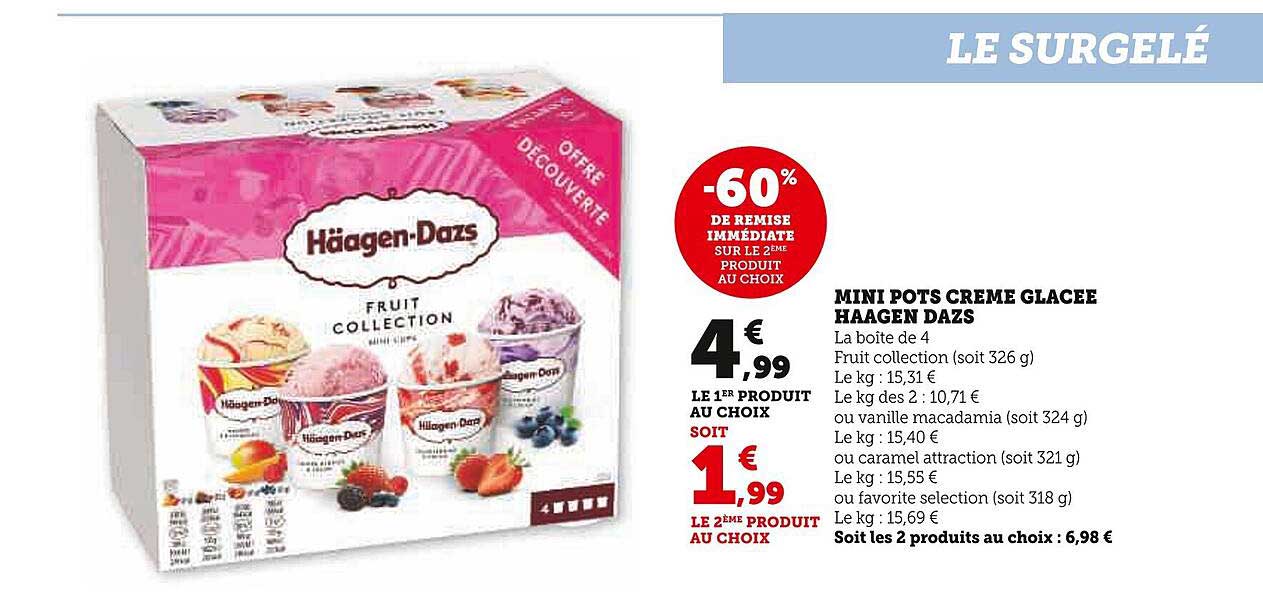 mini pots crème glacée häagen dazs