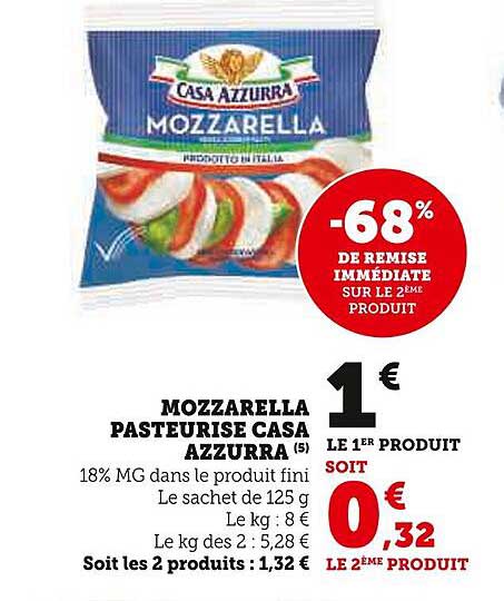 mozzarella pasteurisé casa azzurra