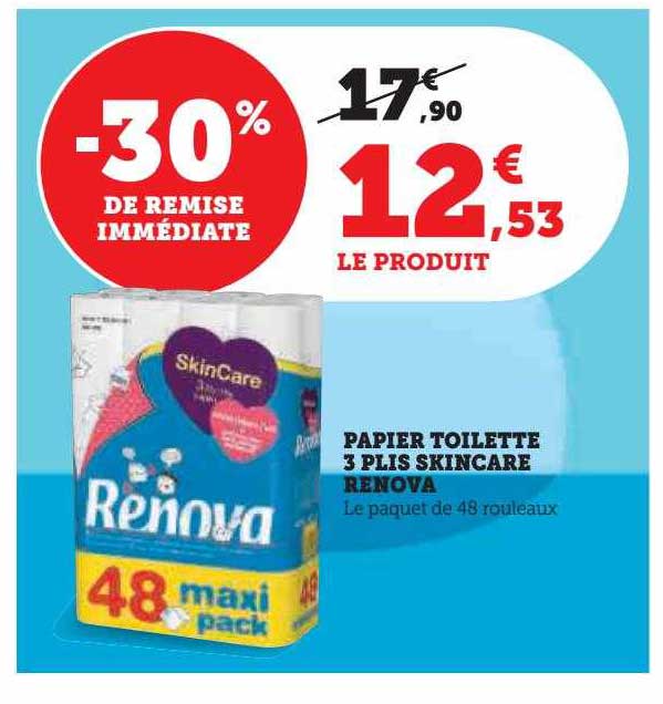 papier toilette 3 plis skincare renova