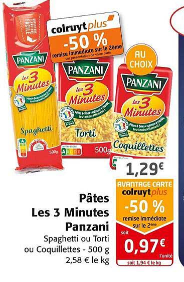 pâtes les 3 minutes panzani