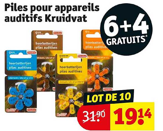piles pour appareils auditifs kruidvat