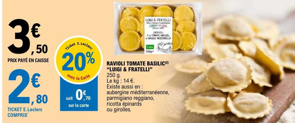 ravioli tomate basilic "luigi & fratelli"