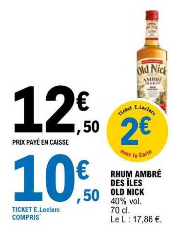 Rhum Ambré Des îles Old Nick