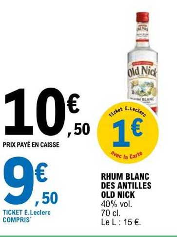 rhum blanc des antilles old nick