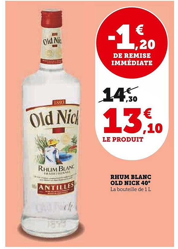 Rhum Blanc Old Nick 40°
