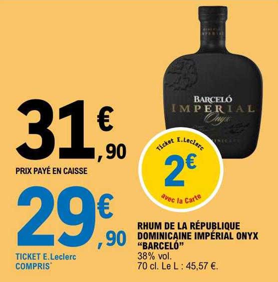rhum de la république dominicaine impérial onyx "barceló"