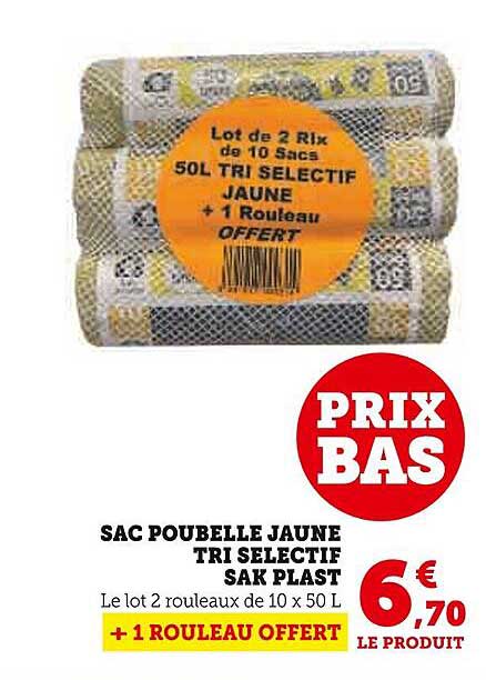 sac poubelle jaune tri sélectif sak plast