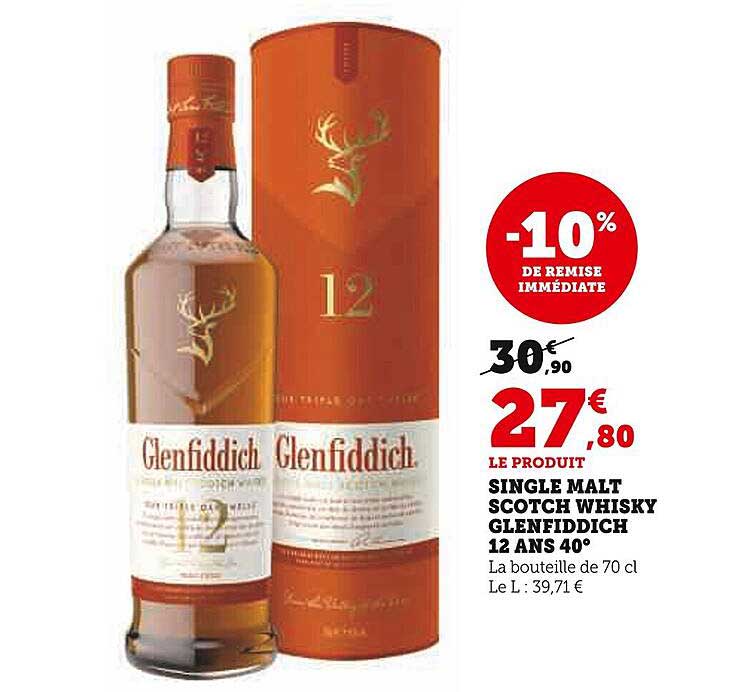 single malt scotch whisky glenfiddich 12 ans 40°
