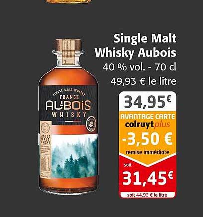 single malt whisky aubois 40% vol.