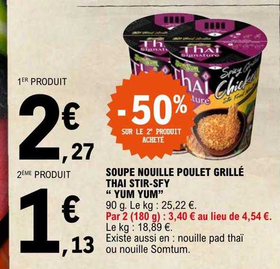 Soupe Nouille Poulet Grillé Thai Stir-sfy "yum Yum"