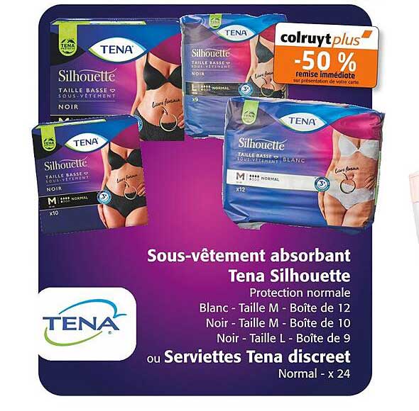 sous-vêtement absorbant tena silhouette ou serviettes tena discreet
