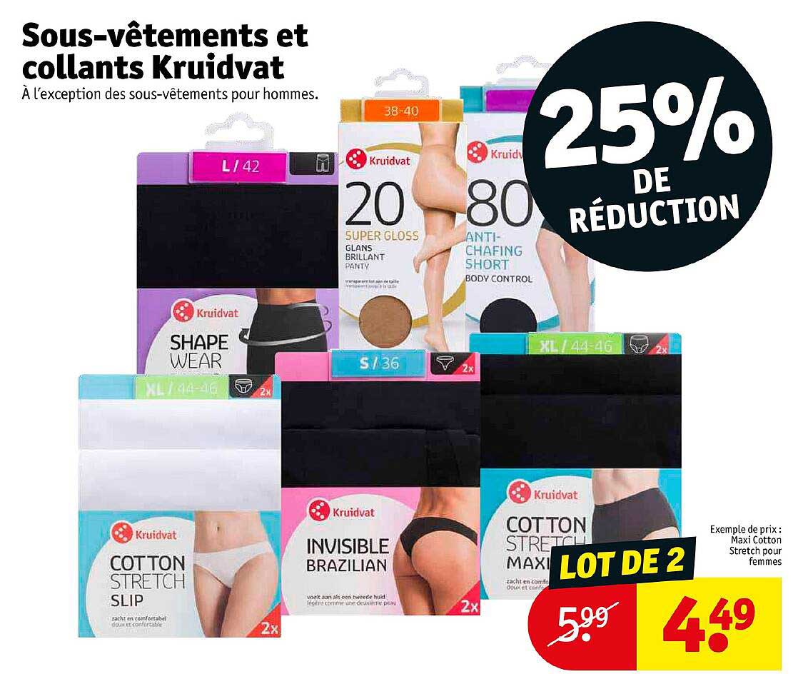 sous-vêtements et collants kruidvat