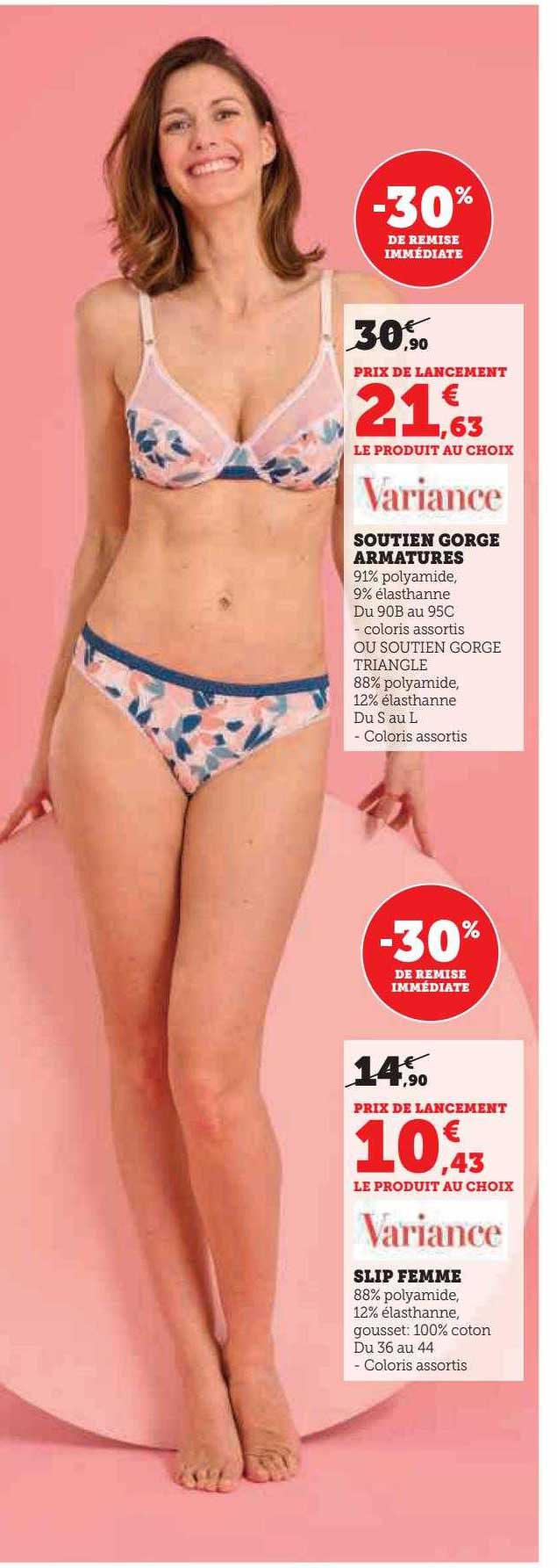 Soutien-gorge Armatures Variance, Slip Femme Variance