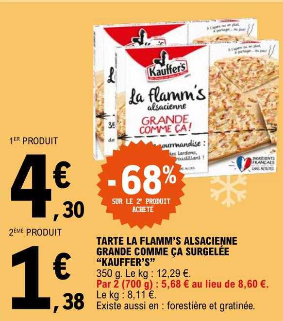 tarte la flamm's alsacienne grande comme ça surgelée "kauffer's"