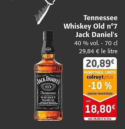 tennessee whiskey old n°7 jack daniel's 40% vol.