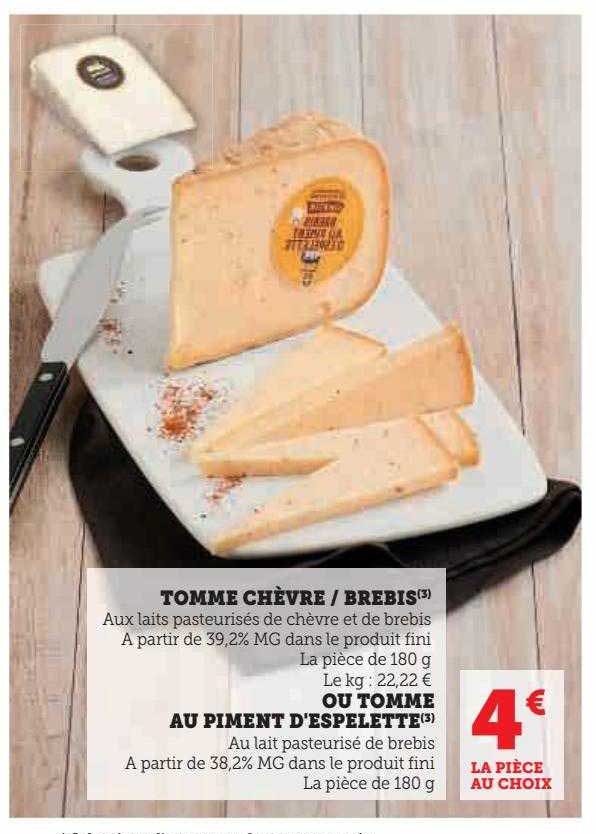 tomme chèvre-brebis ou tomme au piment d'espelette