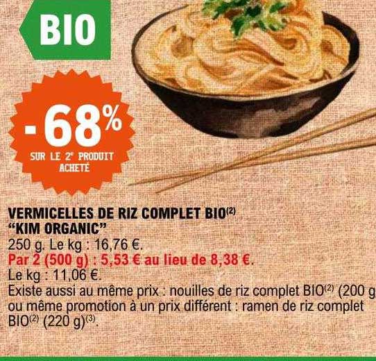 vermicelles de riz complet bio "kim organic"
