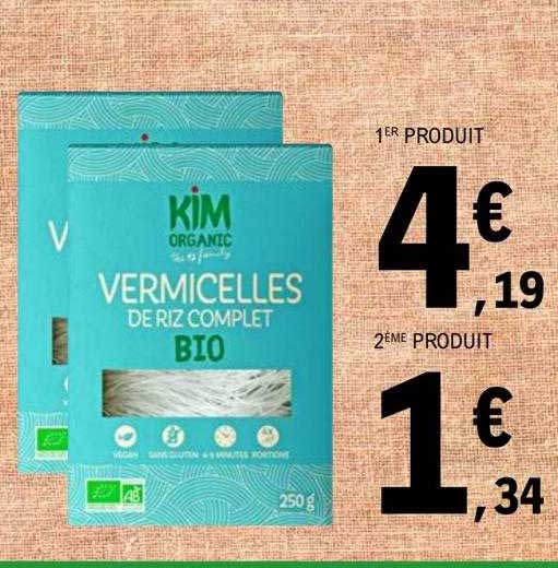 vermicelles de riz complet bio kim organic