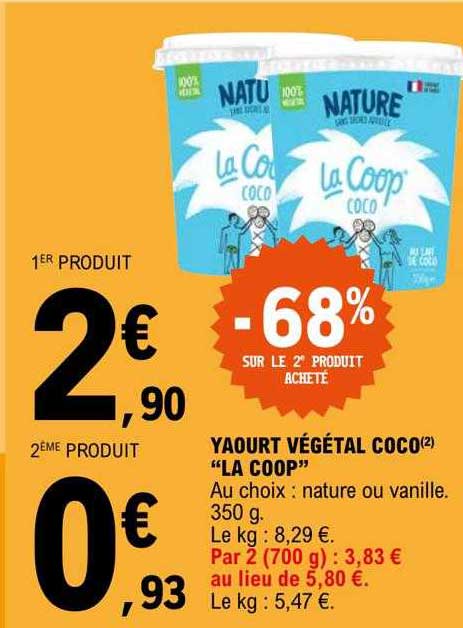 yaourt végétal coco "la coop"