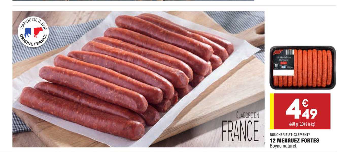 12 merguez fortes boucherie st-clément