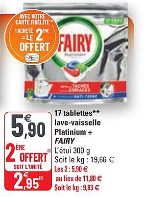 17 tablettes lave-vaisselle platinium+ fairy