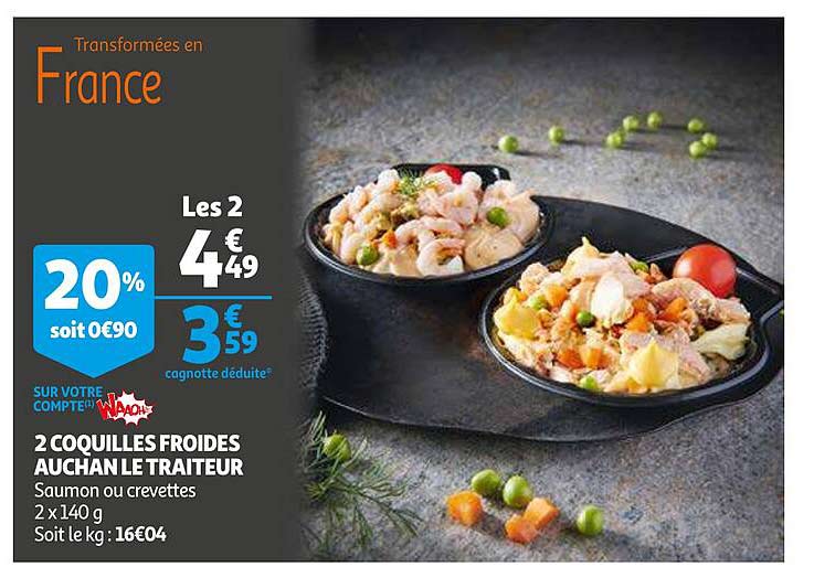 2 coquilles froides auchan le traiteur