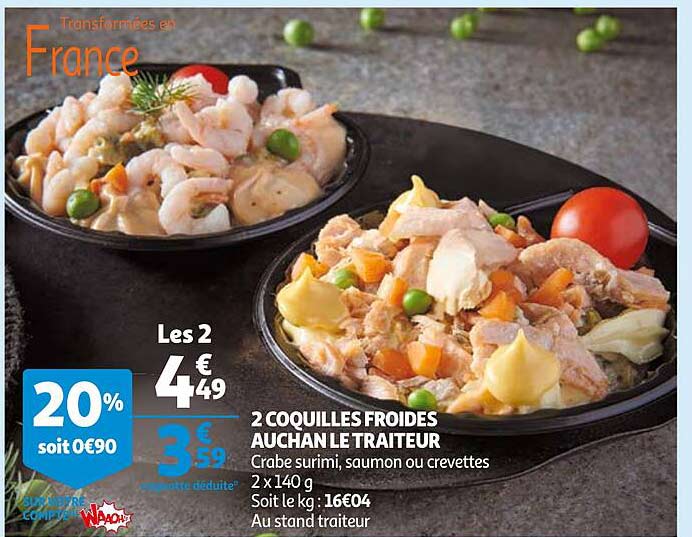 2 coquilles froides auchan le traiteur