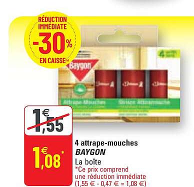 4 attrape-mouches baygon