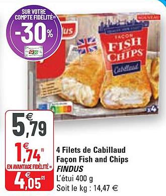 4 filets de cabillaud façon fish and chips findus