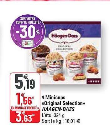 4 minicups «original selection» häagen-dazs