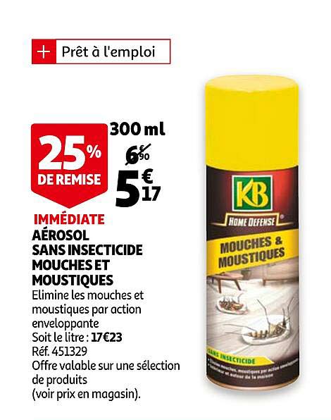 aérosol sans insecticide mouches et moustiques