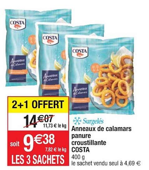 anneaux de calamars panure croustillante costa