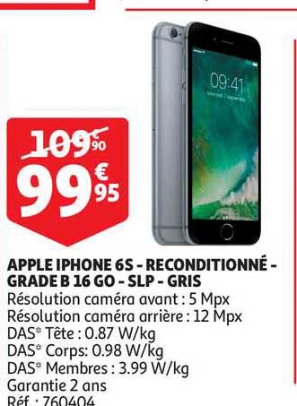 apple iphone 6s - reconditionné - grade b 16 go - slp - gris